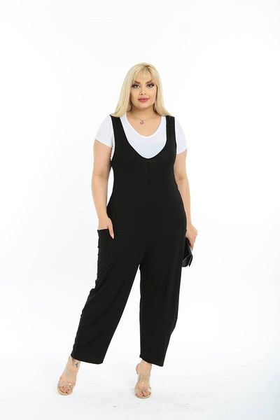 ABARSE Salopet Collar Black Jumpsuit