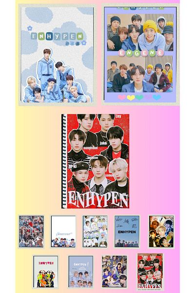 animeandyourworld Enyphen Poster A3, 2 notebooks A4 1 piece, photocard 9 pieces