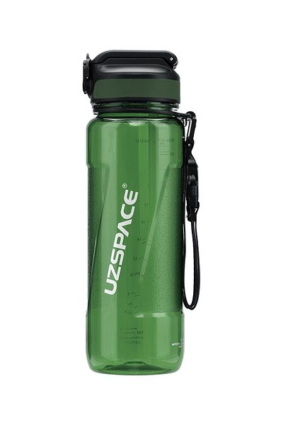 Uzspace 850ml Transparent Body Tritan Water Bottle with Straw and Measuring Scale