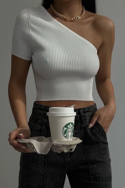 vuvutasarım Bluză de înaltă calitate cu un umăr - Noul sezon pentru femei 23S24005