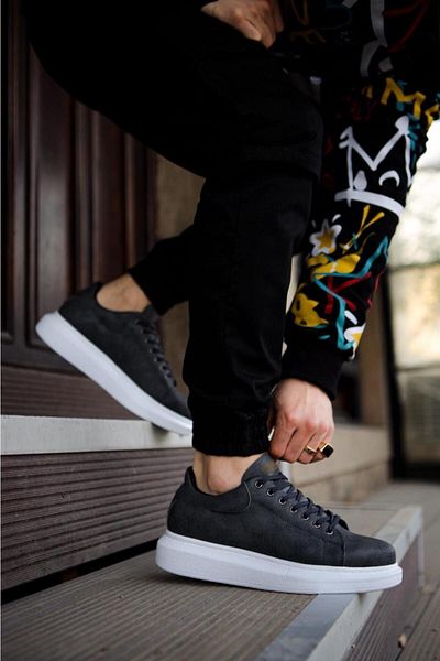 Joy Man J044 Pantofi sport casual pentru bărbați, cu talpă ortopedică cu șireturi, BT Gri