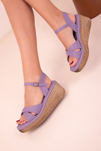 SOHO Lilac Women's Wedge Heeled Shoes 18171