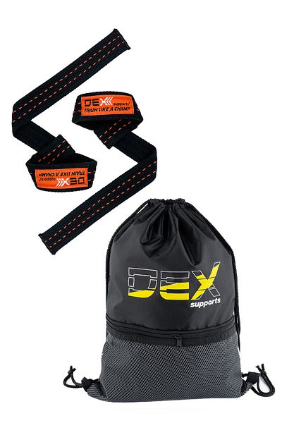 Dex Supports Lasting Energy Lifting Straps + Sackpack Set of 2