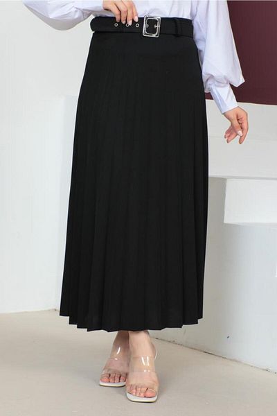 benguen 209 Hijab-Rock mit Gürtel, Schwarz