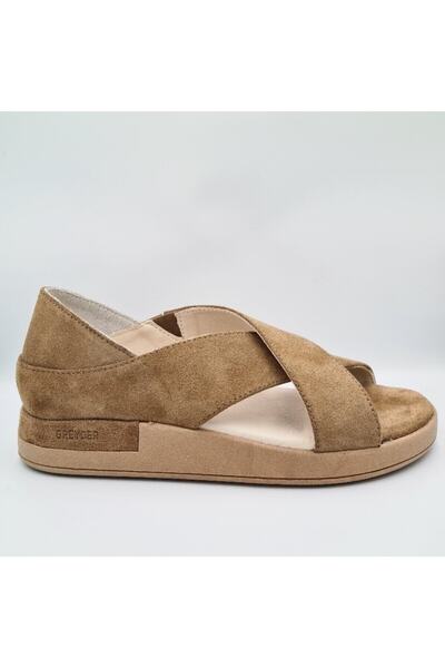 Greyder 32270 Sandale de zi cu zi confortabile pentru femei din piele nubuc de culoare maro