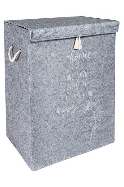 ALAS Adanzeye Keçe Kapaklı Kirli Çamaşır Sepeti Çok Amaçlı Saklama Kutusu Mega