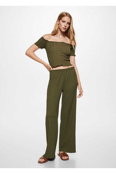 MANGO Woman Loose Woven Trousers