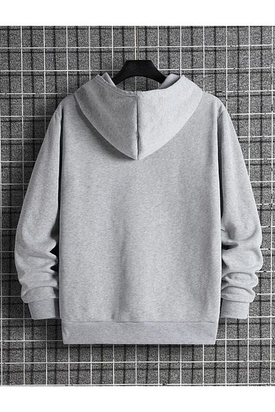 BYMEER Φούτερ με κουκούλα Unisex Grey Los Angeles California με στάμπα με κουκούλα