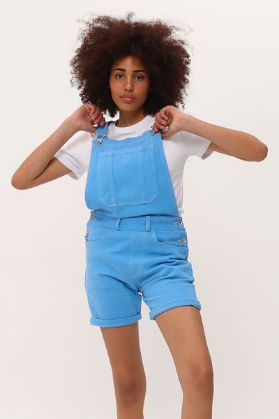 fehika Women's Comfortable Fit Denim Carpenter Detailed Gardener Salopet Shorts Overalls