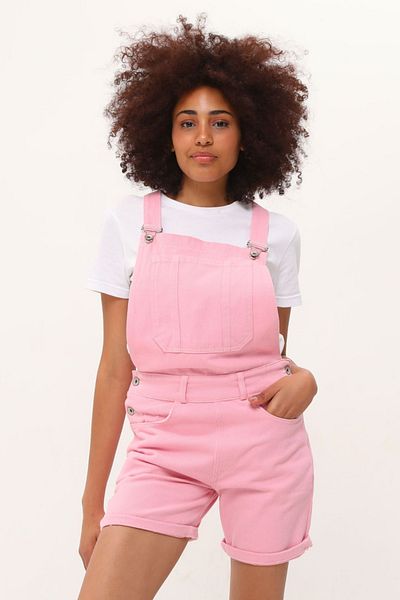 fehika Women's Comfortable Fit Denim Carpenter Detailed Gardener Salopet Shorts Overalls