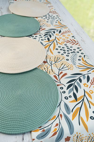 Pilloveland Σετ American Service Flat and Runner για 4 άτομα - Aquafloral