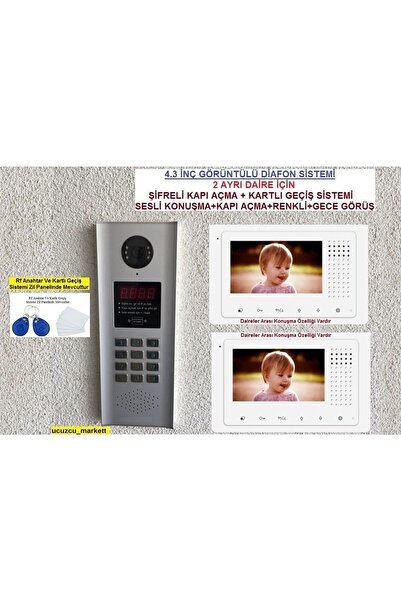 Kalite GÖRÜNTÜLÜ DİAFON SİSTEMİ (4.3 İNÇ DOKUNMATİK RENKLİ EKRAN)