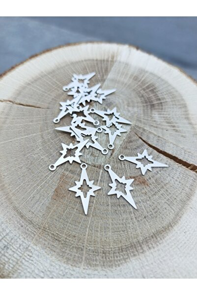 Flower 20 Adet - Kutup Yıldızı Kolye Ucu, Küpe Ucu, Halhal Sallantı Ucu, Kutu...