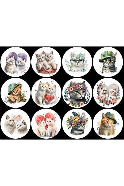 TELLGRAF Cat Sticker Set (4x4 cm 24 pieces)