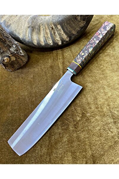 Genel Markalar Akman Knıfe El Işçiliği Epoksi Saplı Şef Bıçağı Nakiri Model T...