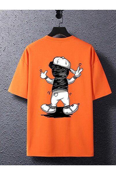 mercoledi Ανδρικό μπλουζάκι Funny Bear Printed Oversize Casual Boyfirend