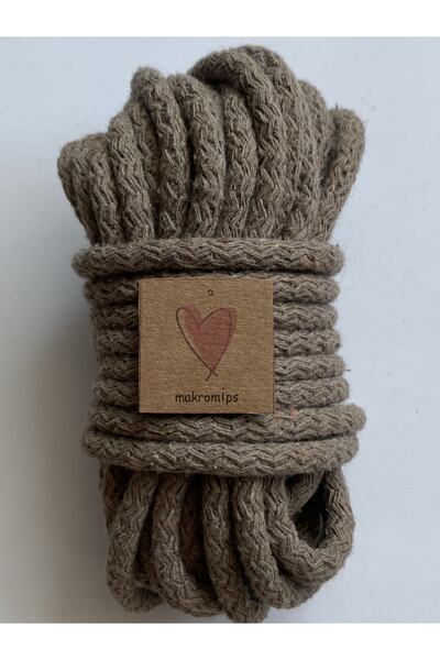 Makromİps 5 METRE MAKROME İP DİKİLEBİLİR PAMUK DOKUMA HASIR JÜT HALAT KORDON ...