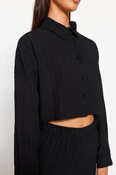 Trendyol Collection Black Woven Blouse Trousers Set TBESS23AU00210