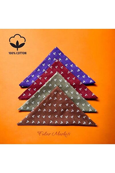 Esila Accessories للجنسين جديد كابا منقوشة 100٪ باندانا القطن الأرجواني بورجوندي الكاكي البني