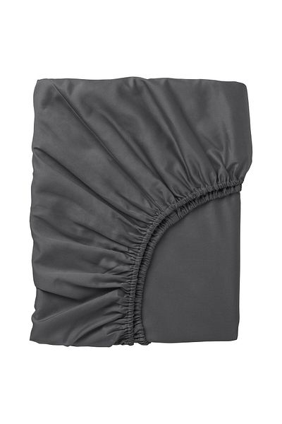 iki iplik Anthracite Single Combed Cotton Elastic Sheet 100x200cm