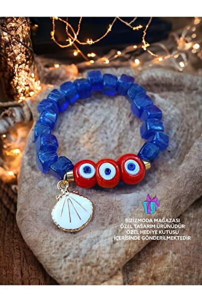 bizizmoda Glass Basement Bead Charm Evil Eye Bead Bracelet Evil Eye Beaded Br...