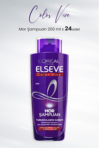 ELSEVE Color Vive Mor Şampuan Turunculaşma Karşıtı 200 ml x 24 Adet