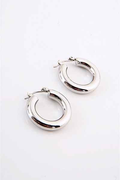 EUROMODA Hoop Earrings with Silver Plated Steel Hoop Design