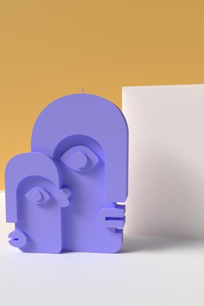 Cageartstudio Dekoratif İskandinav Yüzü Mum silikon kalıp - Mum Yapım Malzeme...