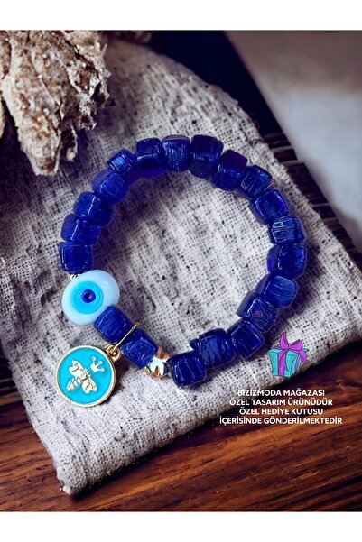 bizizmoda Cam Bodrum Boncuk Charm Nazar Boncuk Bileklik Nazar Boncuklu Bileklik