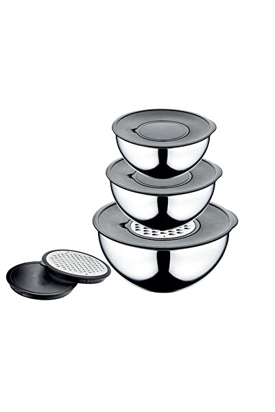 Legno&Jr. Legno Jr 16-20-24cm Çelik 9parça Rendeli Karıştırma Kabı