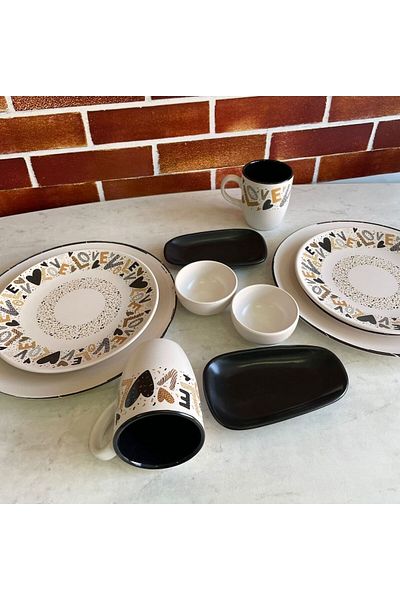 Keramika Love 10 Piece Breakfast Set for 2 People