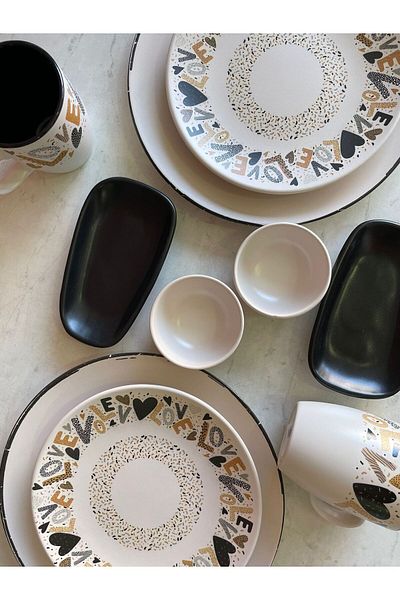 Keramika Love 10 Piece Breakfast Set for 2 People
