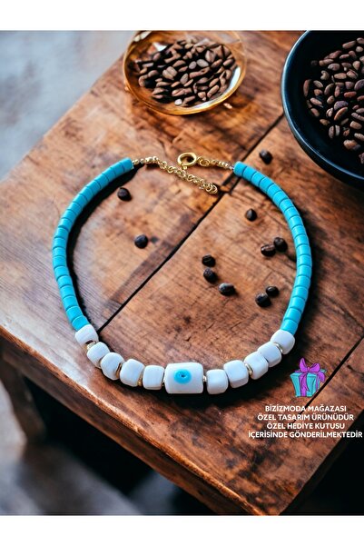 bizizmoda الطابق السفلي الزجاج حبة Serenay الزجاج قلادة عين الشر حبة قلادة