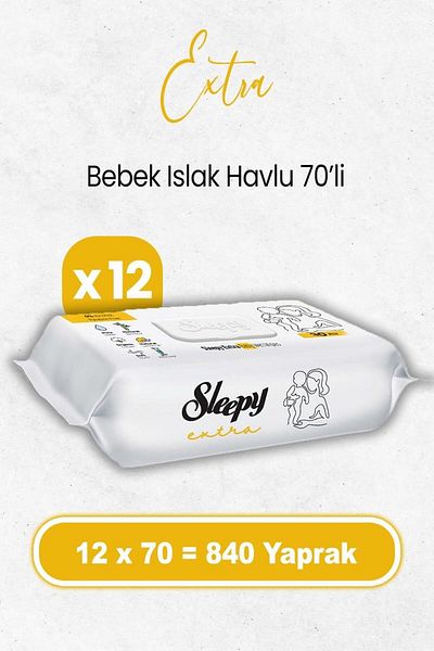 Sleepy Extra Wet Baby Wipes 70 X 12 Pieces (840 Sheets)