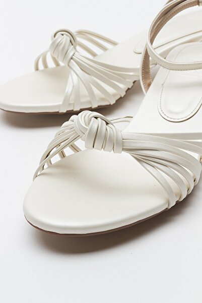 LuviShoes Dámské sandály na podpatku VİND Pearl Skin