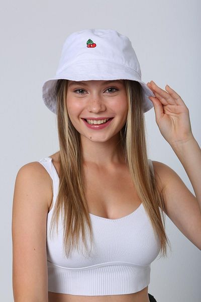 Saria Moda Cherry Embroidery Detailed Women's Bucket Hat
