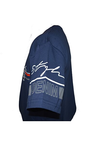 MASTIFF Erkek Lacivert Renk Jeans Yazılı Tişört