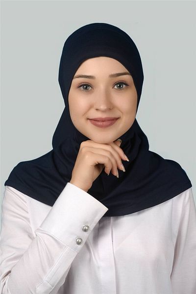 Altobeh Έτοιμο τουρμπάνι πρακτικό κασκόλ Hijab Hijab - Πανί προσευχής - Navy Blue
