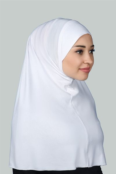 Altobeh Έτοιμο τουρμπάνι πρακτικό κασκόλ Hijab Hijab - Πανί προσευχής (XL) - Λευκό