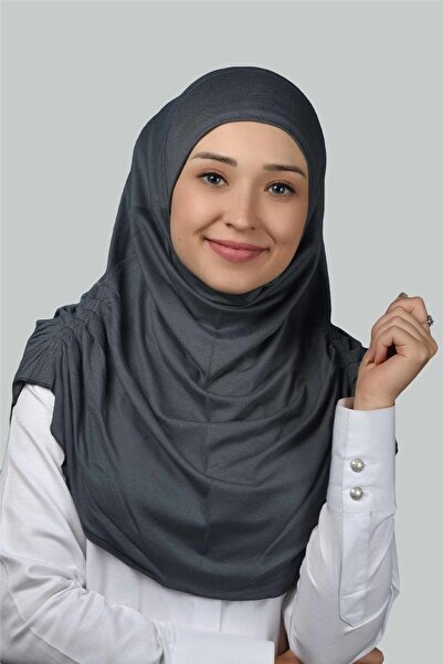 Altobeh Ready Turban Drawstring Pleated Practical Scarf Hijab Hijab - Prayer Cover - Smoked