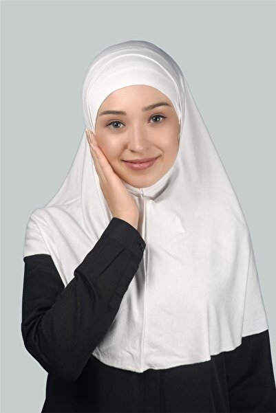 Altobeh Εκρού Χρώμα Πρακτικό Φουλάρι Hijab Bonnet και Σετ Hijab (XL)