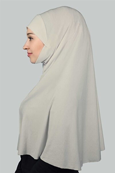 Altobeh Έτοιμο τουρμπάνι με πέπλο πρακτικό κασκόλ Hijab Hijab Nikaplı - Σουφλέ κάλυμμα προσευχής (3XL) - Σκούρα κρέμα