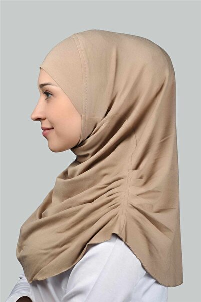 Altobeh Ready Turban Drawstring Pleated Practical Scarf Hijab Hijab - Prayer Cloth - Dark Beige