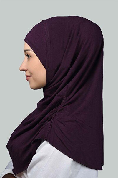 Altobeh Practical Pleated Scarf - Ready Turban Drawstring Hijab Hijab - Prayer Cloth - Plum