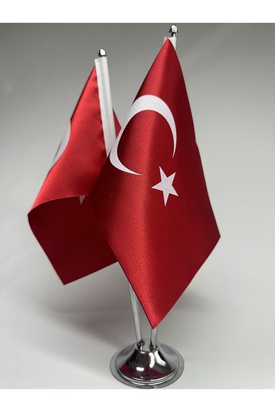 Gündoğan Kristal Turkish Satin Table Flag Double