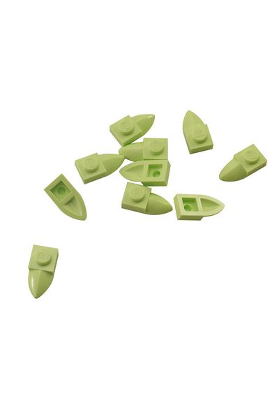 LEGO Accessory Plate Modified 1 x 1 Designer Green Horizontal Tooth Flat Brick 10 pieces to send