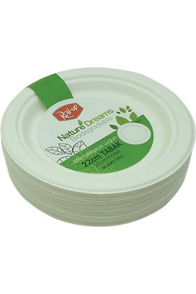 Roll-Up Cardboard Plates 26 Cm 50 Pieces (QUALITY CARDBOARD PLATES 50 PIECES)