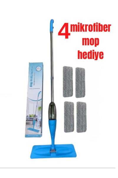 çiçek ev gereçleri 4 Bezli Sprey Mop Deterjan Hazneli Temizlik Seti