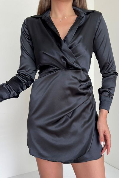 signora rosso Γυναικείο φόρεμα πουκάμισο με σατέν