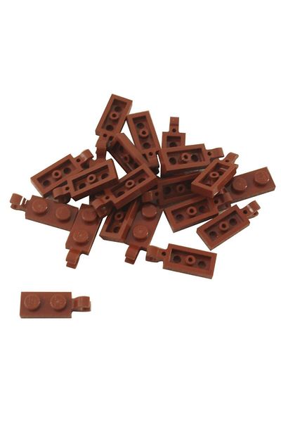LEGO Custom Accessory Plate Modified 1 X 2 Clip Brown Brick 4 Pieces Will Be Sent